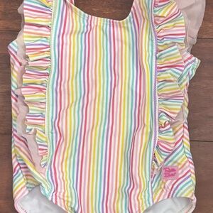 Ruffle Butts Multicolor Striped Kids Swim One Piece